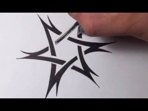 Drawing a Tribal Star of David Tattoo Design - Quick Sketch
