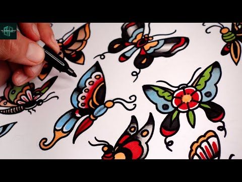 10 Easy Butterfly Designs! | How to Draw Out a Tattoo Design