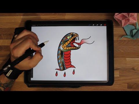 how to draw a snake tattoo step by step By a Tattoo Artist