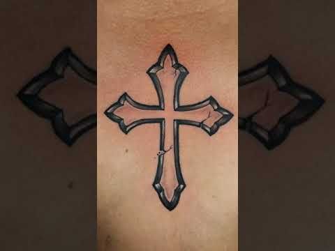 cross tattoo done in 2 hours