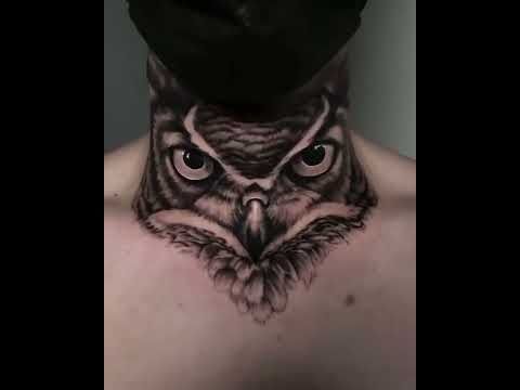 Owl Neck Tattoo Designs For Men - Bird Ink Ideas | Owl neck tattoo, Best neck tattoos