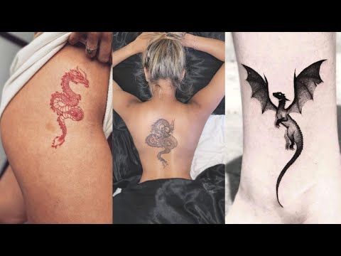 Inspirational Dragon Tattoo Designs For Women  |  Tattoo dragon back , sleeve and thigh designs 2022