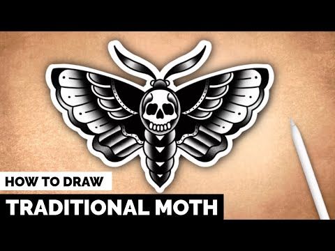 How to Draw a Moth Old School Style | Quick Tattoo Drawing Tutorial
