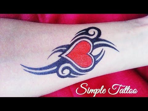 Simple heart Tattoo make by black & Red marker
