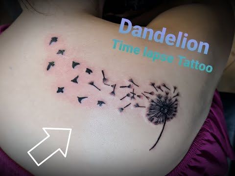 Flower Tattoo ➡️Dandelion⬅️ Time Lapse