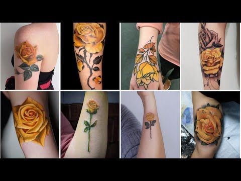 Lovely Yellow ROSE Tattoos For Girls 2021 | Cute Yellow Rose Tattoos For Ladies | Women's Tattoos!