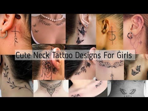 Cute neck tattoo design ideas for girls/ neck tattoo design images for women
