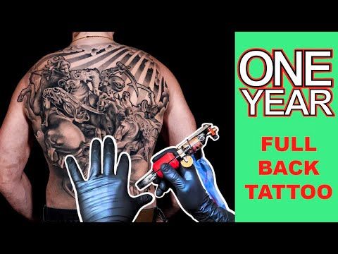 FULL BACK TATOO 1 YEAR IN THE MAKING (back tattoo ideas for men)