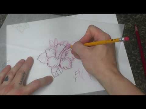 Tattoo Art Nerd - Anyone can draw : Tattoo style tropical flower Hibiscus