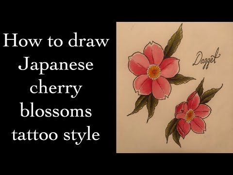 How to draw Cherry blossoms (Tattoo style)