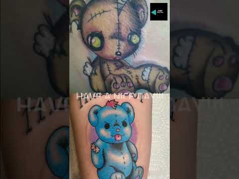 Battered teddy bear tattoo meaning and ideas #short #shorts