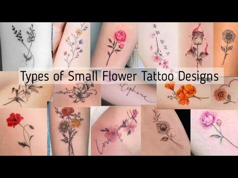 Types of flower tattoo design ideas for girls/ Small flower tattoo design collection