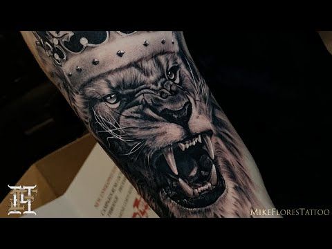 [SHORT VERSION] Lion and Crown Tattoo Time Lapse (2021)