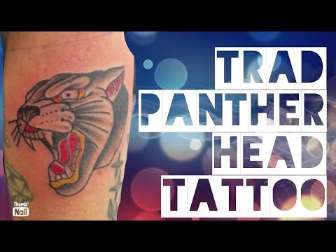 American Traditional Panther Head, Tattoo Timelapse