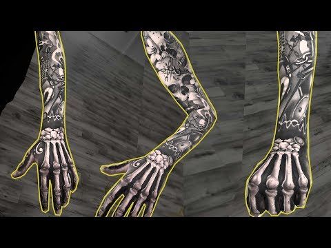 12. Free hand skeleton tattoo on the most insane sleeve done!